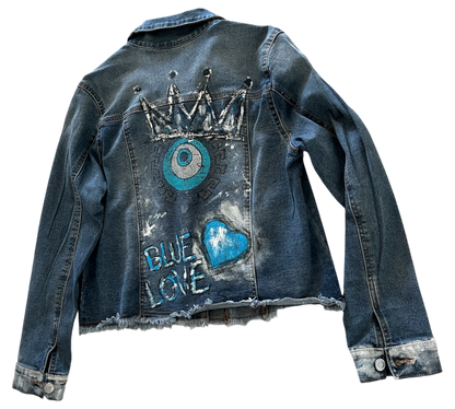 Hand-Painted Cropped Jean Jacket *
