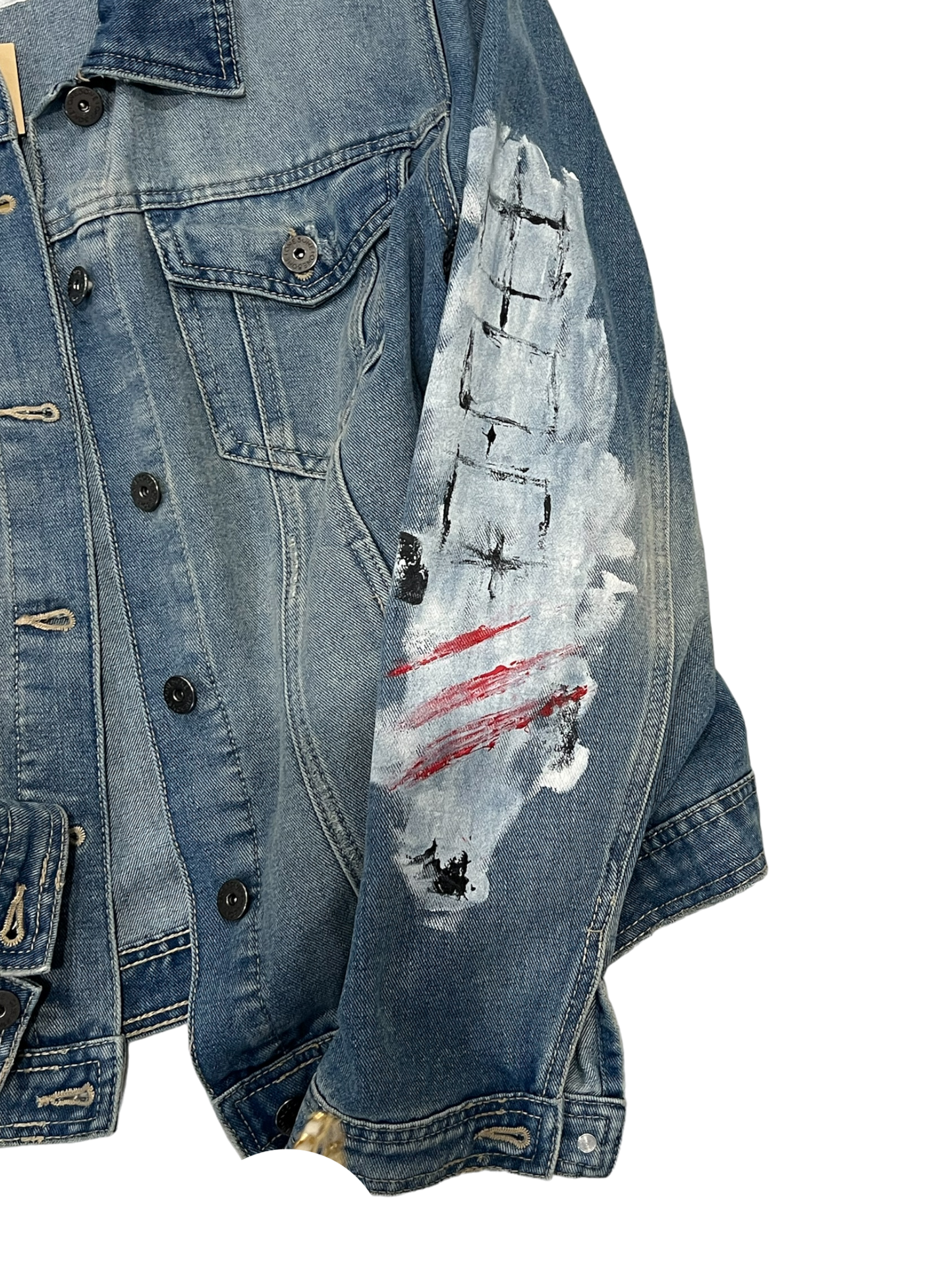 Hand-Painted Unisex Denim Jacket - Modern Streetwear Fashion