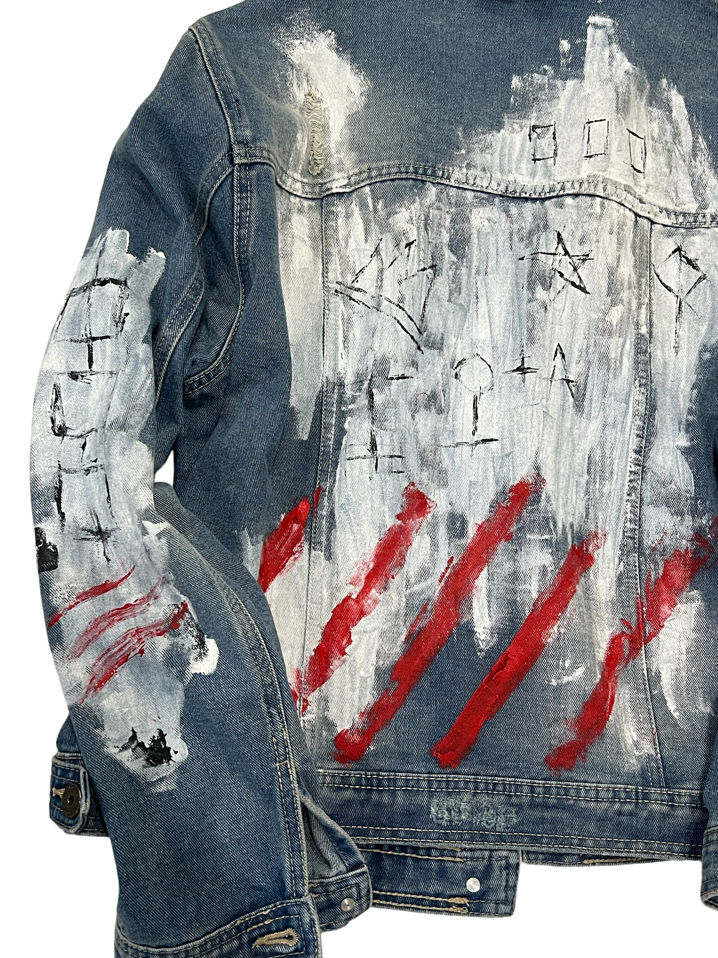 Hand-Painted Unisex Denim Jacket - Modern Streetwear Fashion