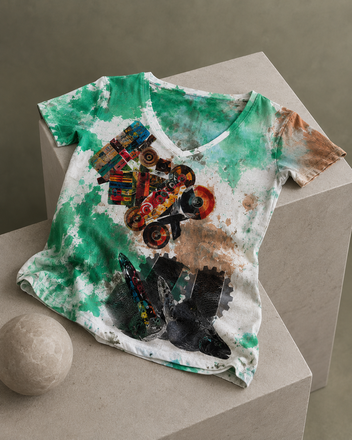 Women’s Abstract Art V-Neck T-Shirt *