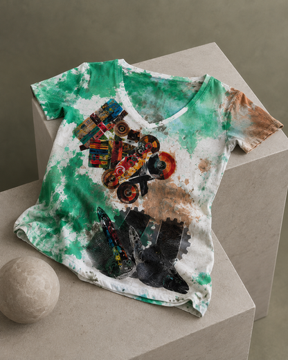 Women’s Abstract Art V-Neck T-Shirt *