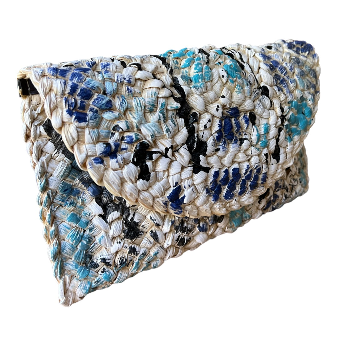 Straw Woven Clutch Hand-Painted