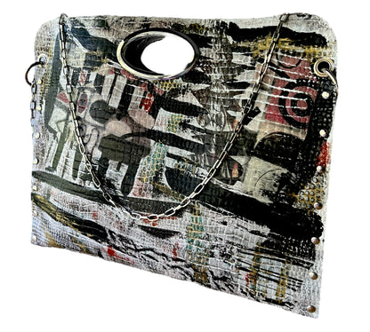 Hand-Painted Two-Sided Leather Handbag