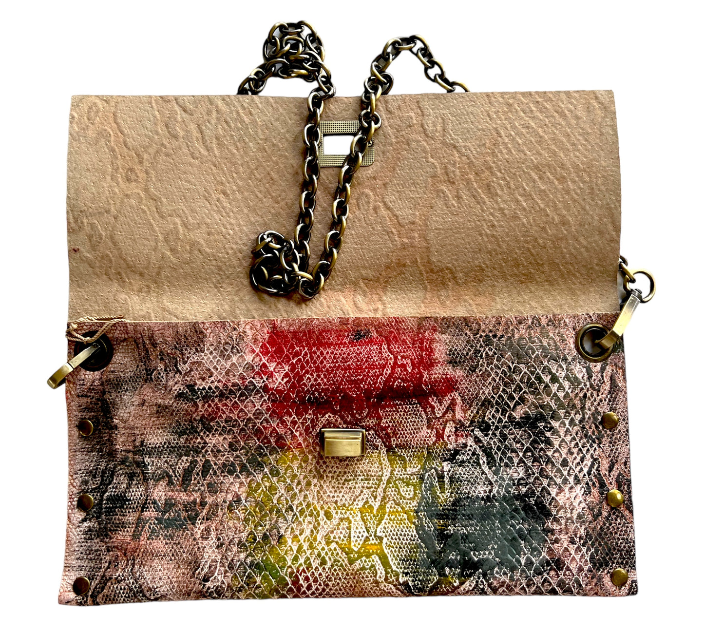 Multicolor Snakeskin Purse