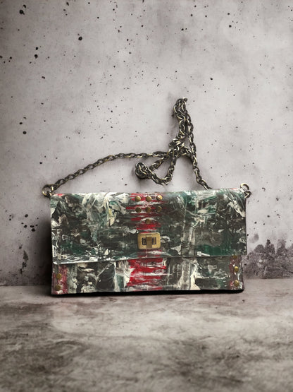 Curved Stroke Leather Crossbody