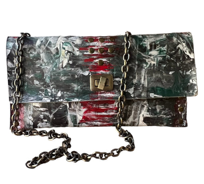 Curved Stroke Leather Crossbody