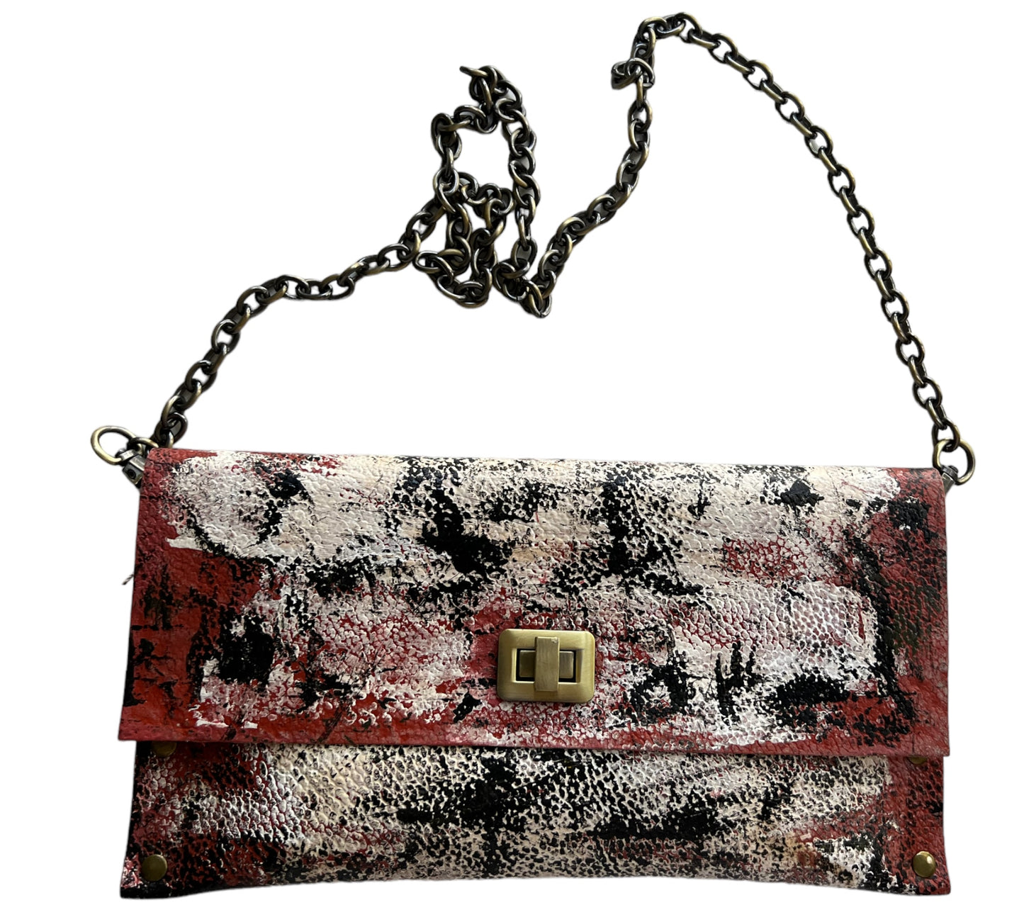 Leather Hand Painted Handbag