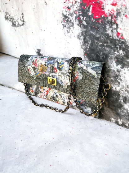 Vegan Handbag Recycled - Decoupaged