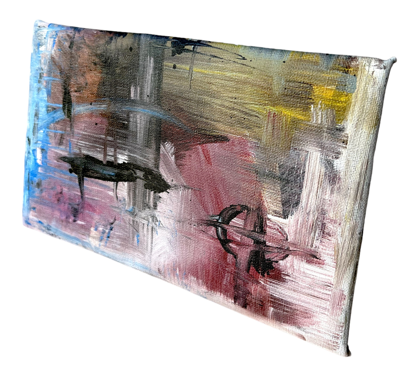 Pu Leather Clutch Abstract Hand-Painted Bag