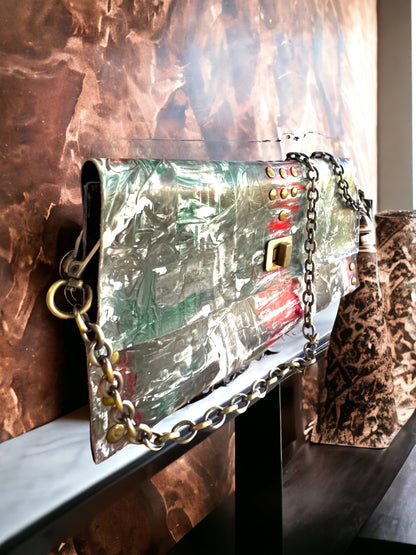 Curved Stroke Leather Crossbody