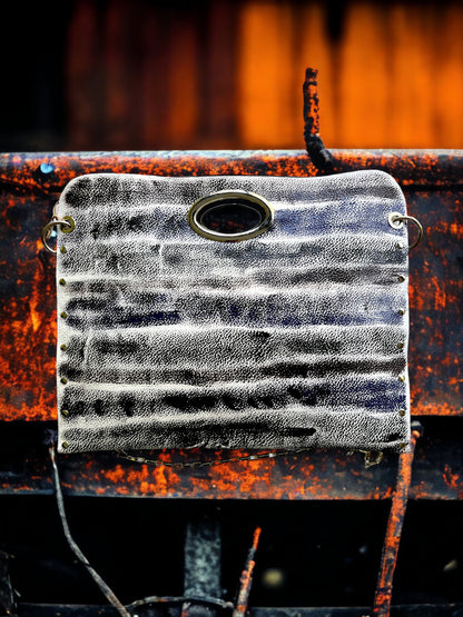 One-of-a-Kind Hand-Painted Abstract Leather Handbag
