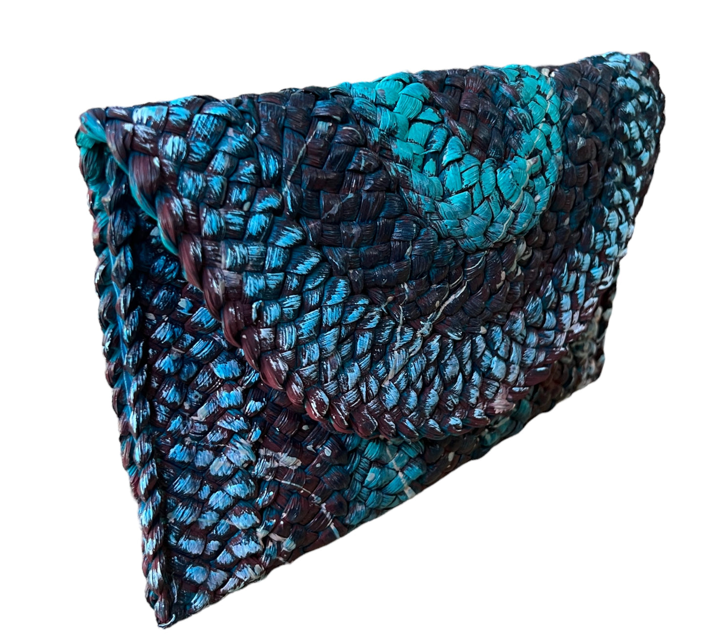 Turquoise Straw Clutch Envelope