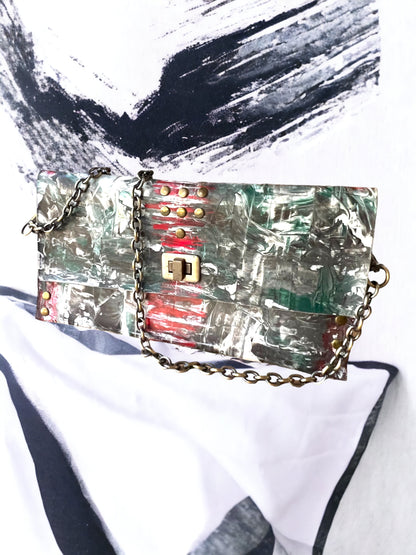 Curved Stroke Leather Crossbody