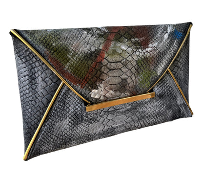 Hand-painted Felt Envelope Women's Clutch