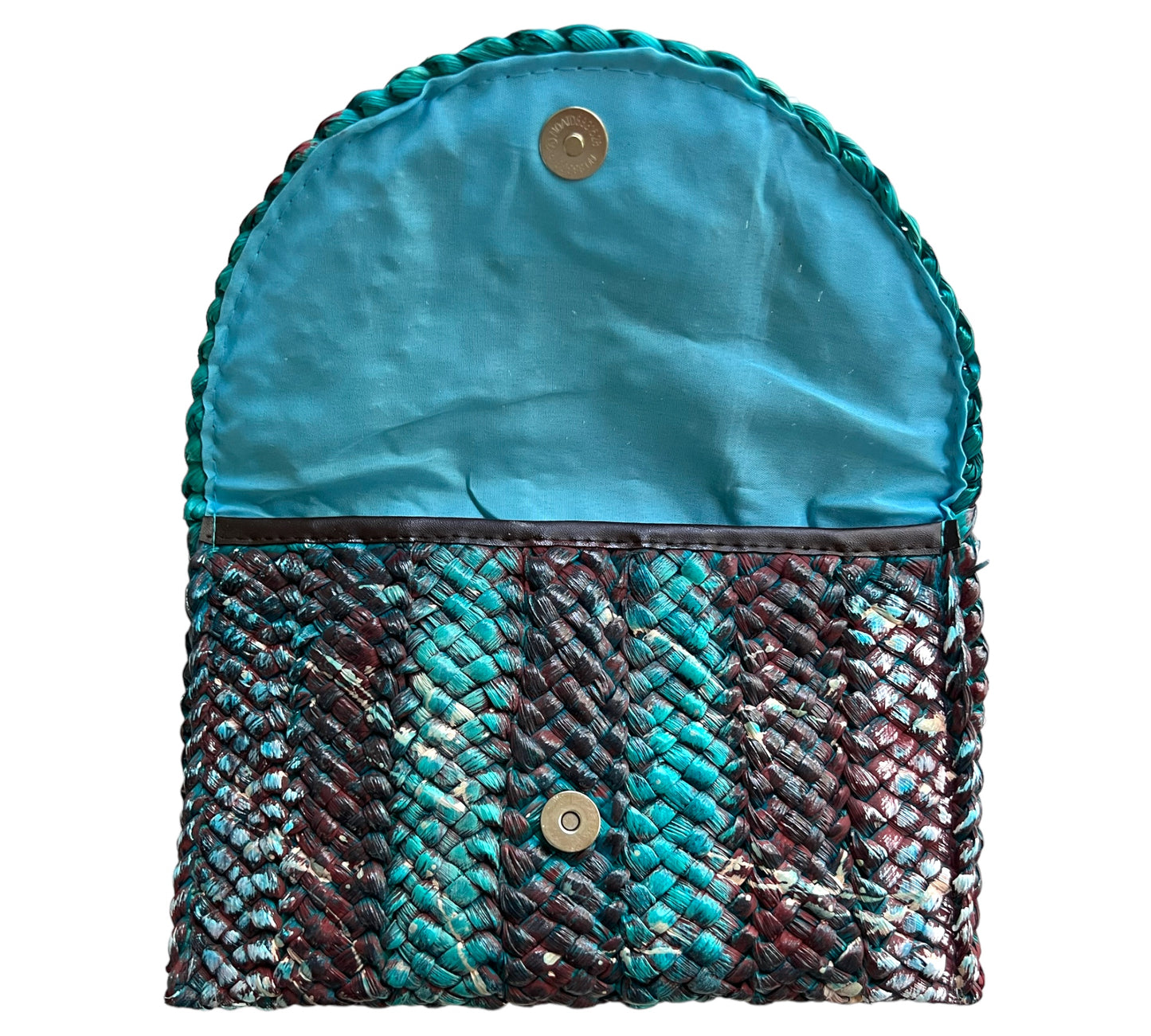 Turquoise Straw Clutch Envelope