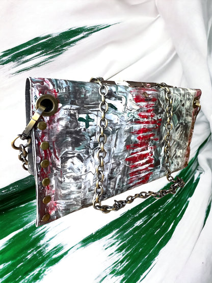 Curved Stroke Leather Crossbody