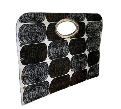 Geometric Pattern Leather Handle Everyday Bag