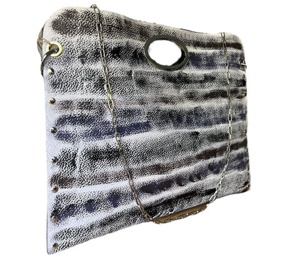 One-of-a-Kind Hand-Painted Abstract Leather Handbag