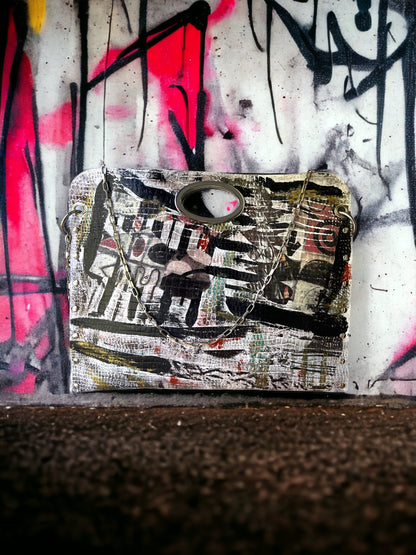 Hand-Painted Two-Sided Leather Handbag