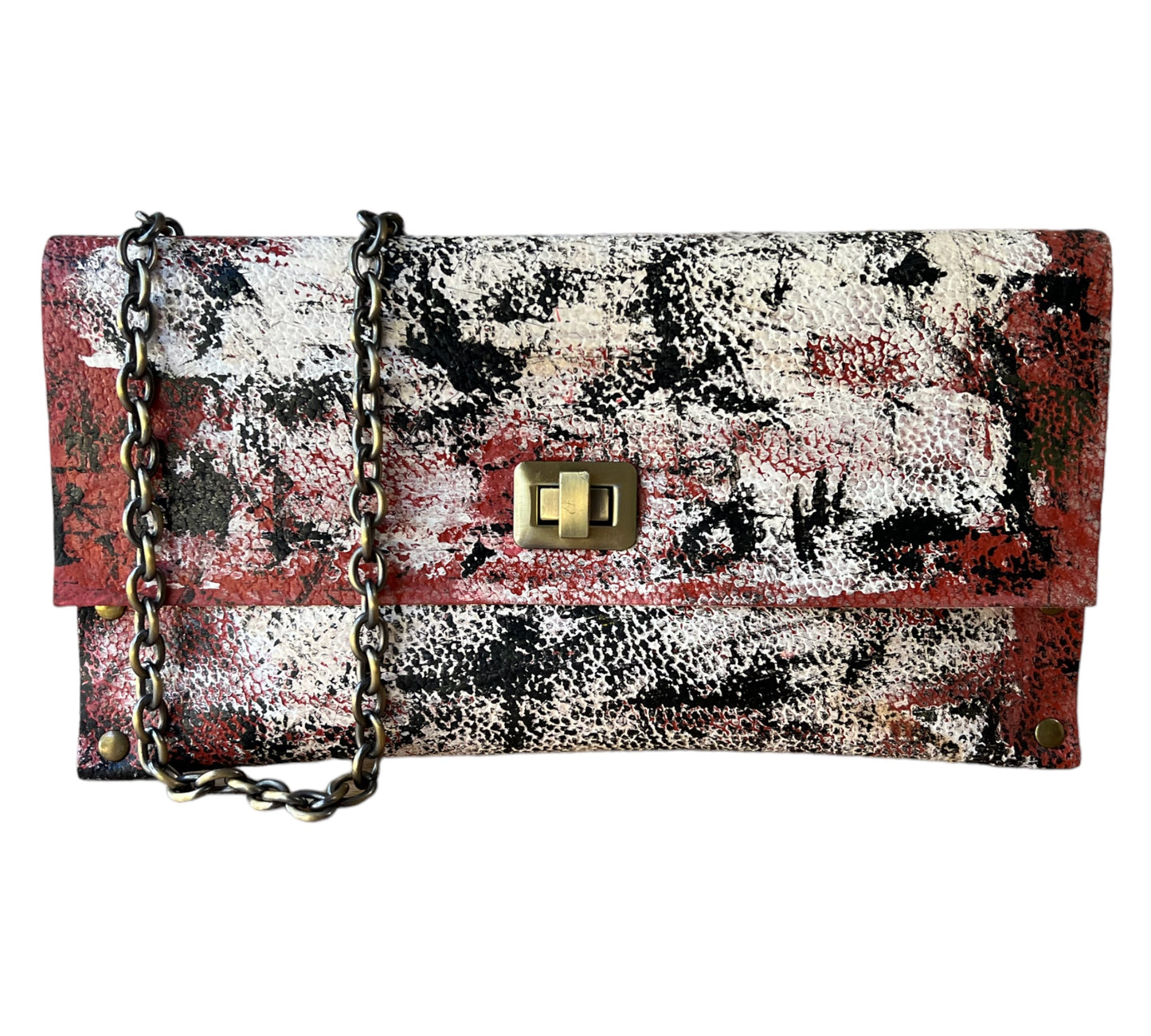 Leather Hand Painted Handbag