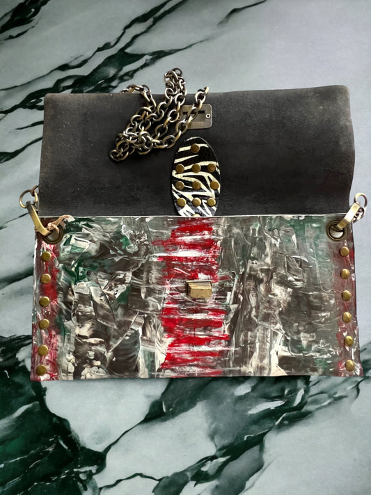 Curved Stroke Leather Crossbody