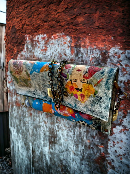 One-of-a-Kind Hand-Painted Leather Handbag *