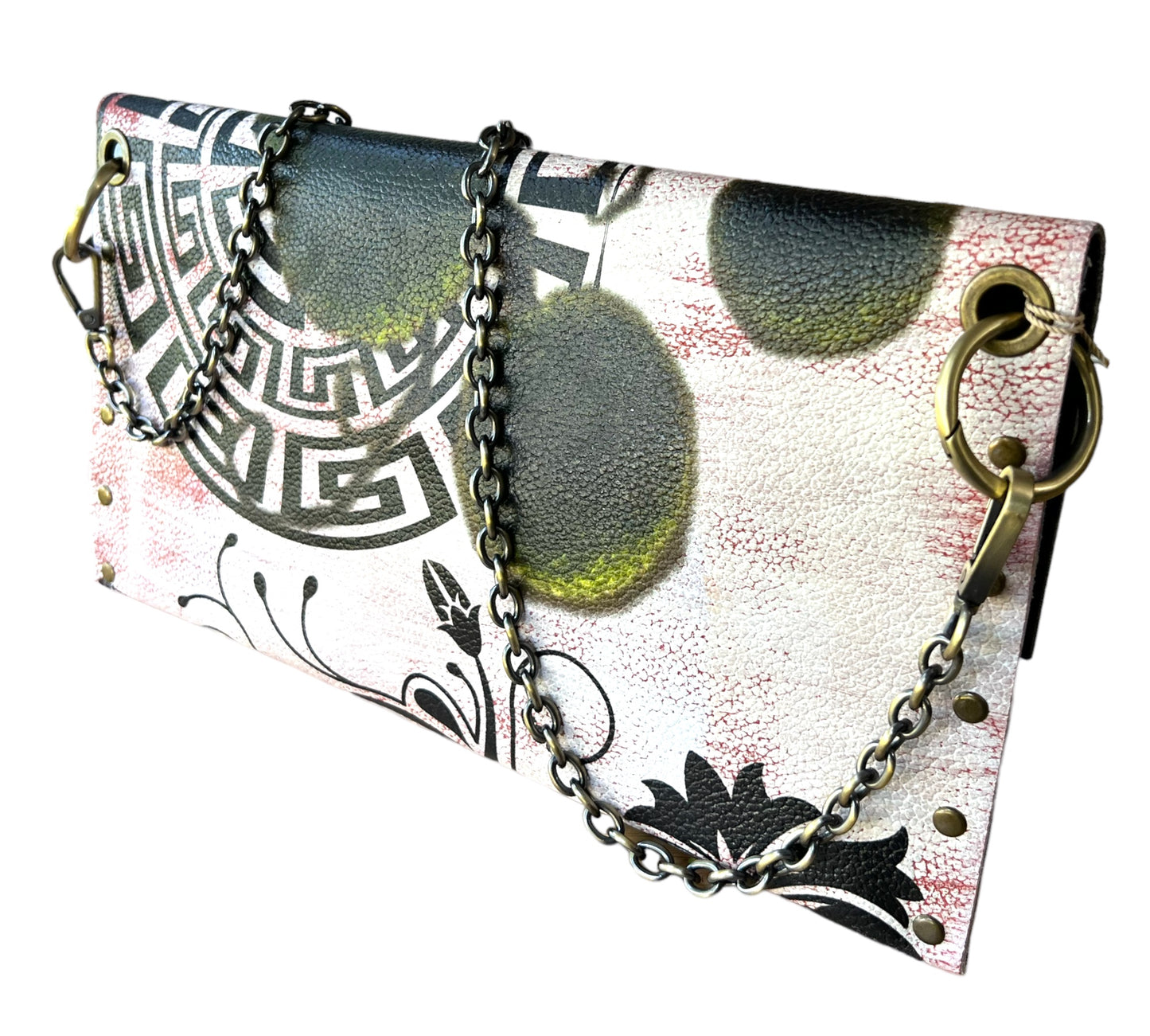 Greek Inspired Painted Clutch Bag