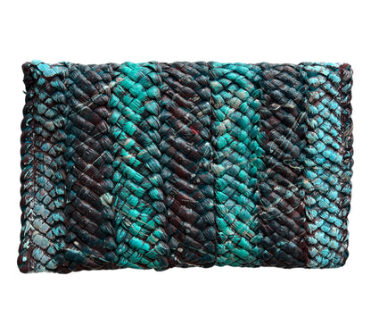 Turquoise Straw Clutch Envelope