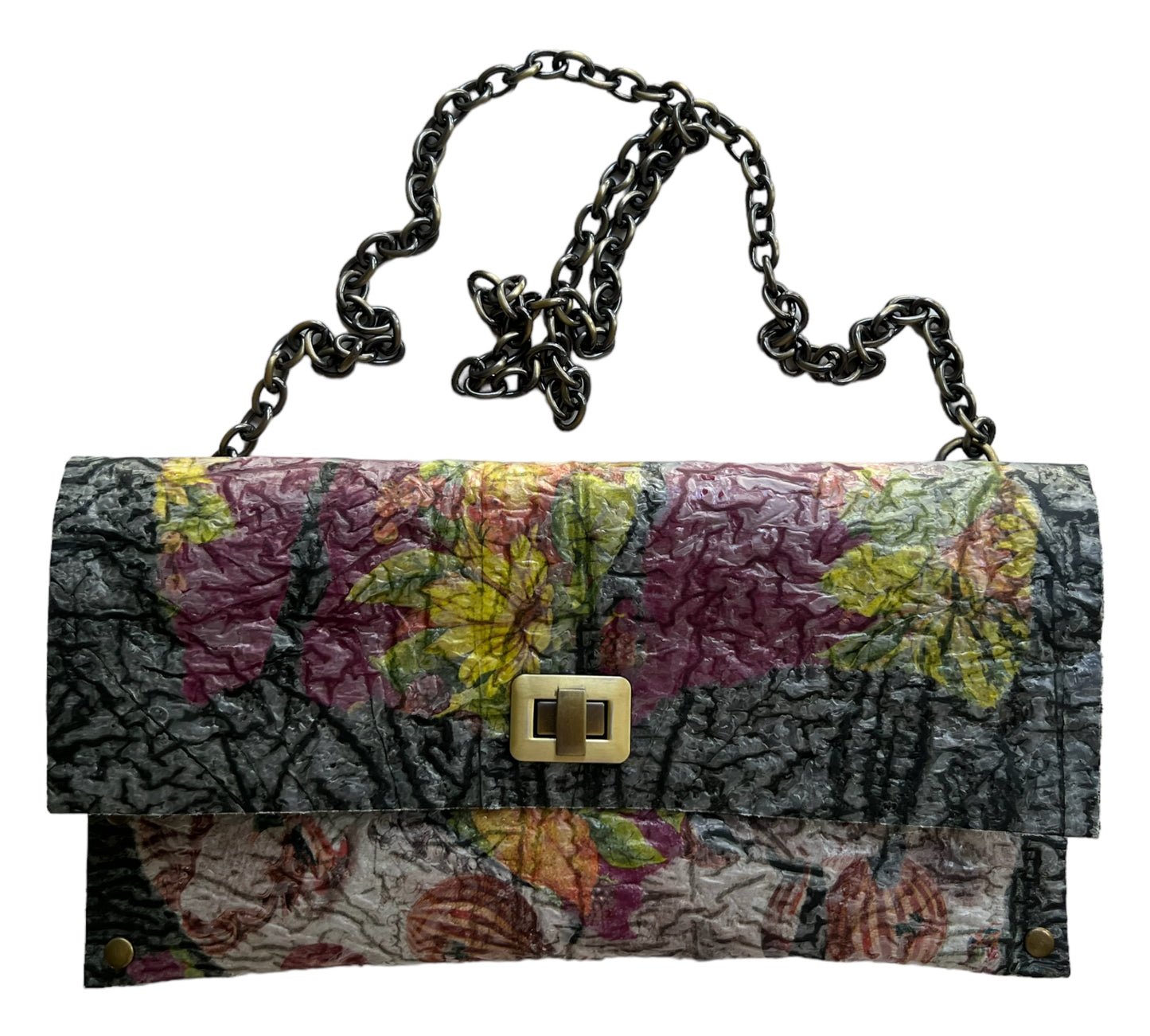 Black Purple Yellow Eco-Friendly Crossbody Purse