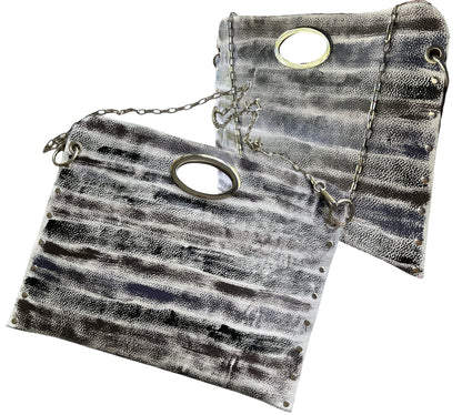 One-of-a-Kind Hand-Painted Abstract Leather Handbag