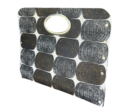 Geometric Pattern Leather Handle Everyday Bag