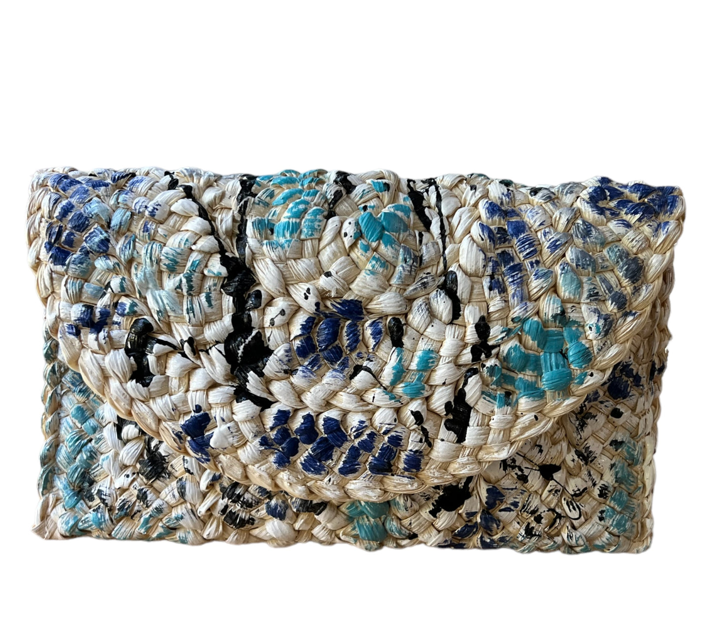 Straw Woven Clutch Hand-Painted