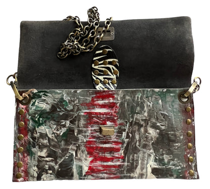 Curved Stroke Leather Crossbody