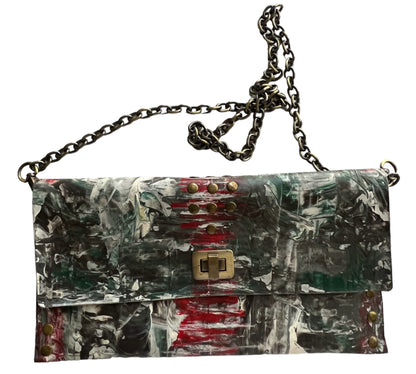 Curved Stroke Leather Crossbody
