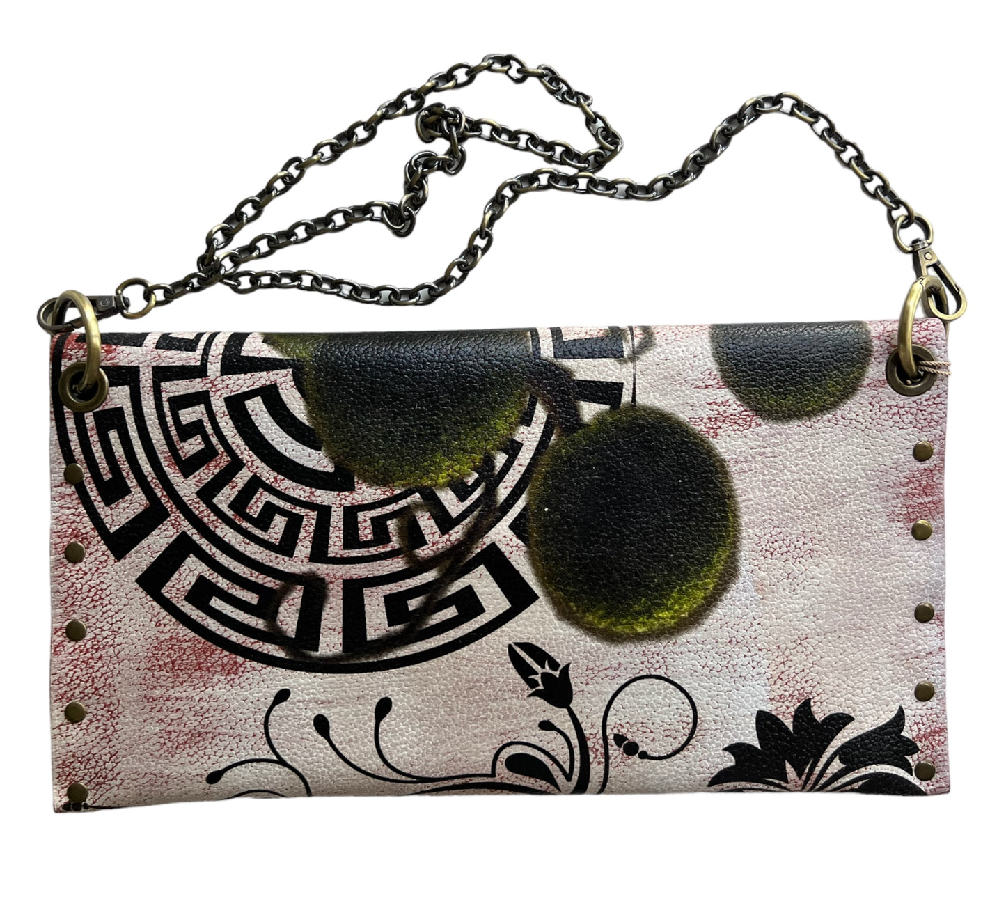 Greek Inspired Painted Clutch Bag