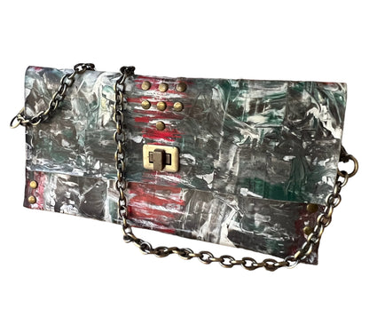 Curved Stroke Leather Crossbody