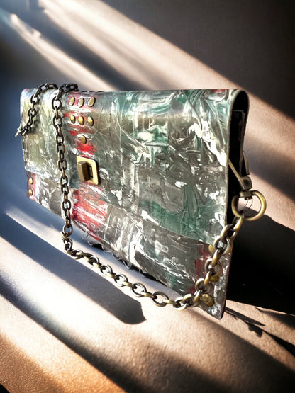 Curved Stroke Leather Crossbody