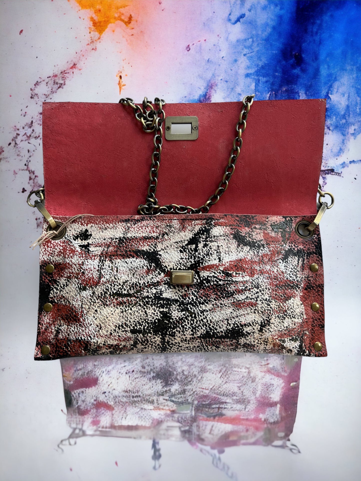 Leather Hand Painted Handbag