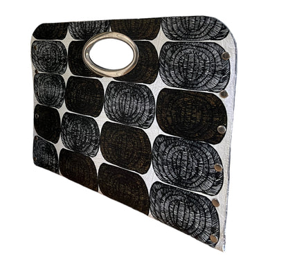 Geometric Pattern Leather Handle Everyday Bag
