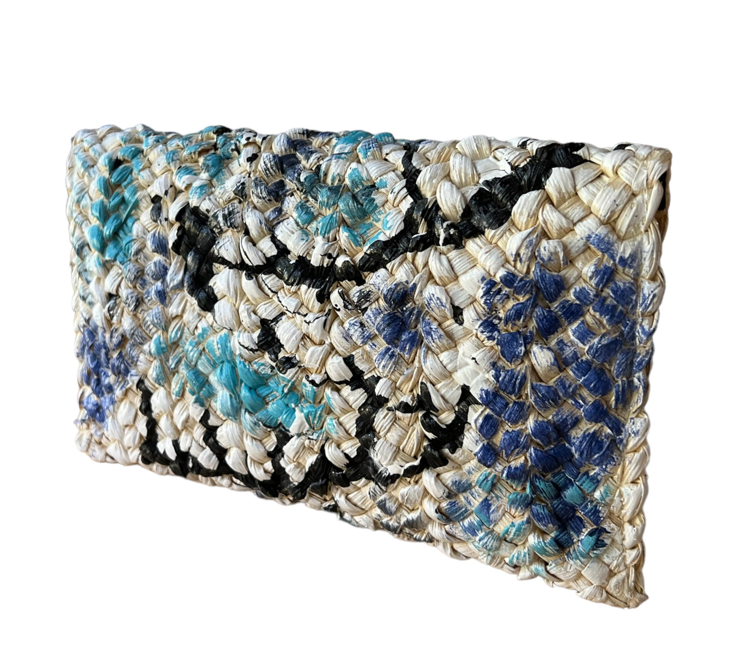 Straw Woven Clutch Hand-Painted