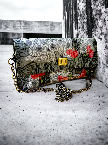 Eco-Friendly Upcycled Crossbody - Roses are Red